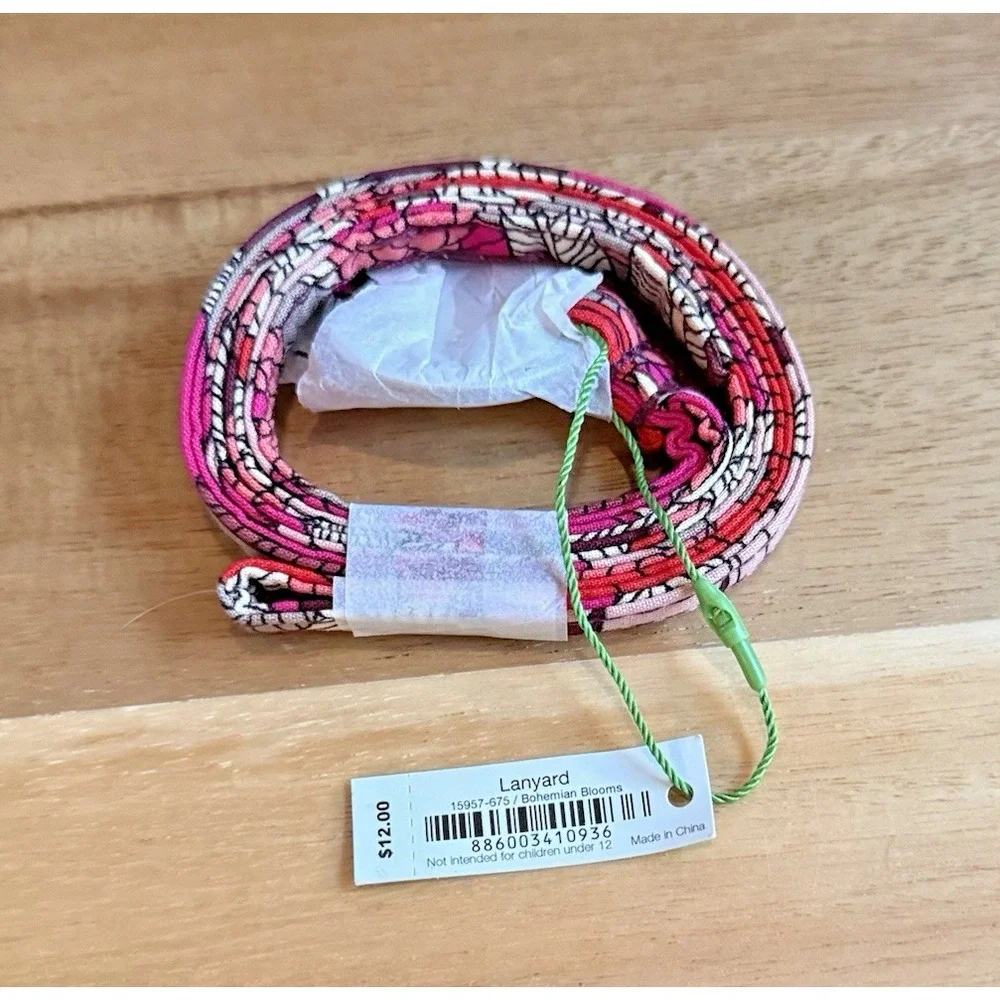 Vera Bradley Bohemian Blooms Lanyard Key Ring Lobster Claw NEW - Picture 3 of 9